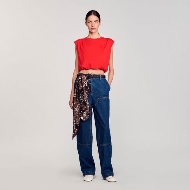 T-shirt court drapé